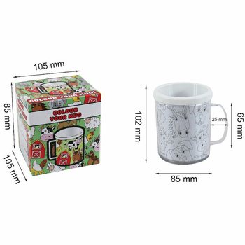 BOERDERIJ DIEREN - KLEUR JE EIGEN DRINKBEKER (2st.)