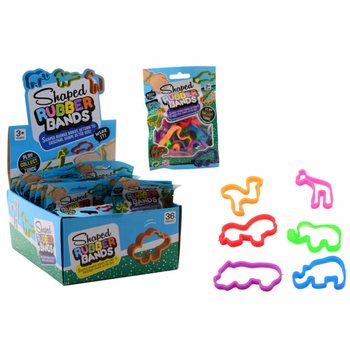 6-DELIGE RUBBER BANDS SET WILDE DIEREN IN DISPLAY (36st.)