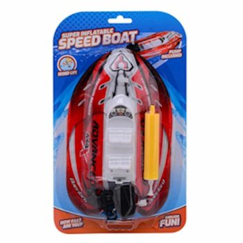 OPBLAASBARE SPEEDBOAT MET OPWIND MOTOR OP KAART (6st.)