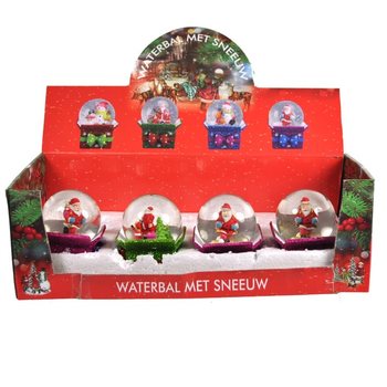 KERSTMIS SNEEUWBOL IN DISPLAY (8st.)