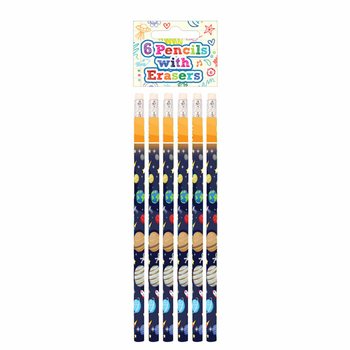 6-DELIGE RUIMTE / SPACE POTLOOD MET GUM SET - IN DISPLAY (24SETS.)