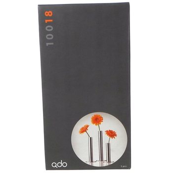 QDO - RVS VAAS VOOR 1 BLOEM, SET VAN 3 (1set.)