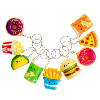 SQUISHY FASTFOOD SLEUTELHANGERS IN DISPLAY (24st.)