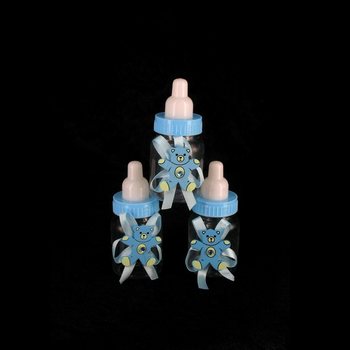 BLAUWE DECORATIE DRINKFLES MET BEERTJE (12st.)