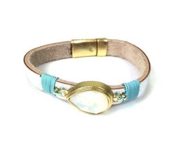ARMBAND ZILVER MET PARELMOER DRUPPEL (1st)