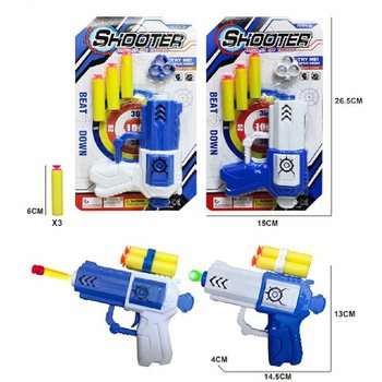 SHOOTER PISTOOL MET 3 ZUIGNAPPEN - OP KAART (6st.)