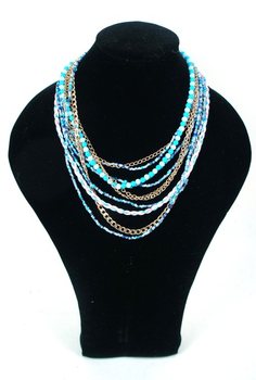HALSKETTING IBIZA LOOK BLAUW (1st)
