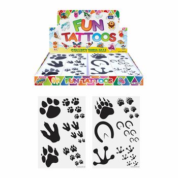 FUN TATTOOS - MODEL: VOETAFDRUK DIEREN IN DISPLAY (96st.)