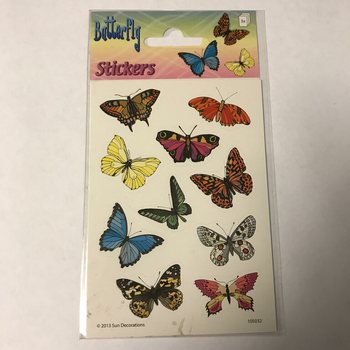 STICKERVEL: VLINDERS,  Afm. 16 x 9 Cm. (10st.)