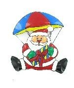 DECORATIE BORD - KERSTMAN AAN PARACHUTE (6st.)