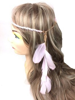 GEVLOCHTEN HAARBAND MET VEREN ROZE (1st)