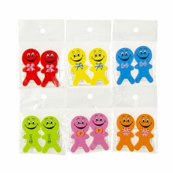 2-DELIGE VROLIJKE SMILEY POPPETJES GOM (36st.)