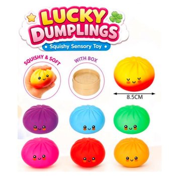 RAGE - LUCKY DUMPLINGS - Squishy Bun Dumplings GROOT Afm. 8.5 x 8.5 x 4.8 Cm - IN DISPLAY (12st.)