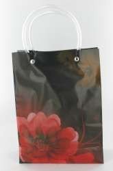 VERPAKKING/DRAAGTAS ZWART/RODE BLOEM LARGE (12st.)