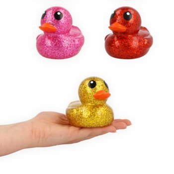 GROTE MIX GEKLEURDE GLITTER BADEENDJES - AFM: 10x8x8 CM - GLITTER DUCKS - (6st.)