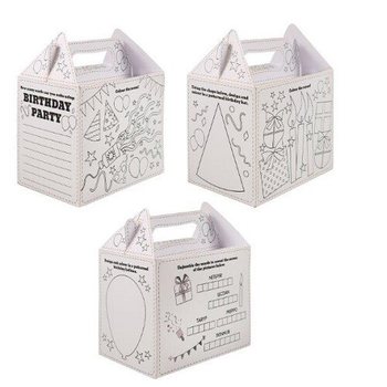 MENUBOX – HAPPY BIRTHDAY – ZELF INKLEUREN - 14 x 9.5 x 18 Cm (24st.)