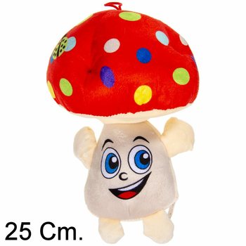GROTE PLUCHE PADDENSTOEL MET GEZICHT - 25 CM - MIX KLEUREN (6st.)