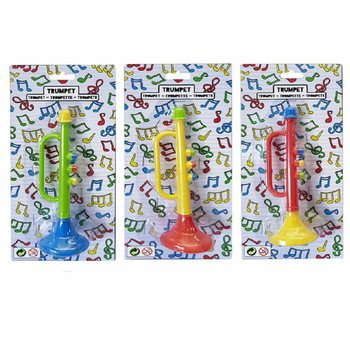 TROMPET - 15 CM HOOG - MIX KLEUREN - OP KAART (12st.)