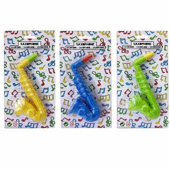 SAXOPHONE - 16 CM HOOG - MIX KLEUREN - OP KAART (12st.)
