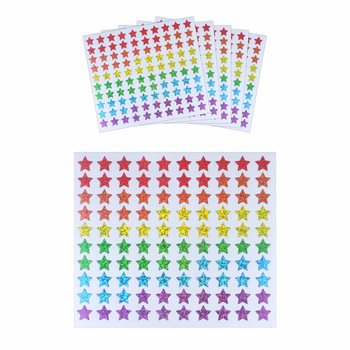 FUN STICKERS - GEKLEURDE STERREN STICKERS - 100 STICKERS PER VEL (5st.)