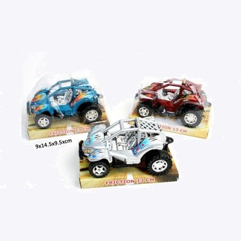 STOERE FRICTIE BUGGY&rsquo;S OP BLISTER KAART,  13 CM. LANG (12st.)