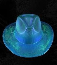 COWBOY GLITTER HOED - BLAUW (6st.)