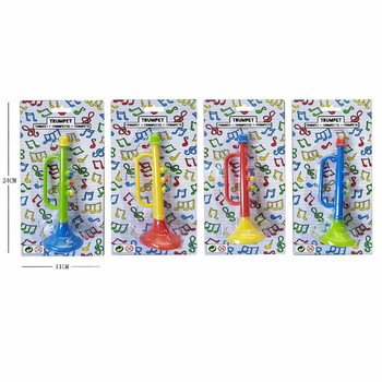 TROMPET - 15 CM HOOG - MIX KLEUREN - OP KAART (12st.)
