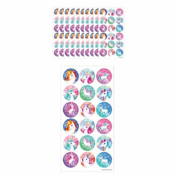FUN STICKERS - UNICORN / EENHOORN STICKERS - 18 STICKERS PER VEL (10st.)