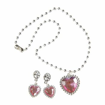 PRINSESSEN KETTING + OORBELLEN OP KAART(36st.)