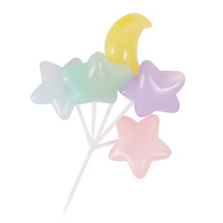 CUPCAKE PRIKKER - TROS STERREN EN MAAN BALLONNEN (15st.)
