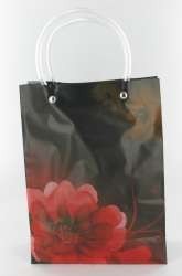 VERPAKKING/DRAAGTAS ZWART/RODE BLOEM LARGE (12st.)