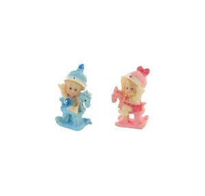 DECORATIE BABY OP HOBBELPAARD 5 CM (24st.)
