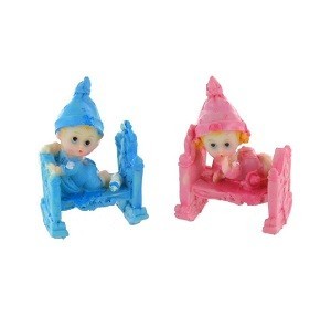 DECORATIE BABY IN BEDJE 7.5 CM (12st.)