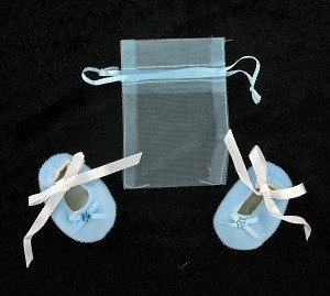 BABY SCHOENTJES MET GESCHENKZAKJE - BLAUW (12paar.)