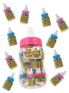 20 MINI BABY FLESJES MET SNOEP IN GROTE FLES (2x20st.)