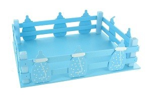 BLAUW DECORATIE KRATJE - DRINKFLESJES (2st.)