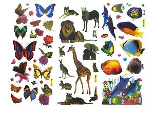 STICKERVELLEN MET GROTE BEESTEN (40st.)