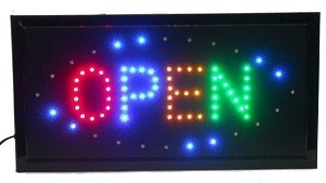 LED RECLAMEBORD - OPEN 4 COLORS