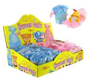 BABY GESCHENKVERPAKKING MET SNOEP EN KNUFFEL (24st.)