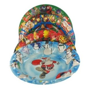 DIEPE PLASTIC KERST BORDEN (9st.)