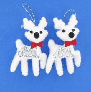 2 KLEINE WITTE DECORATIE RENDIEREN (12st.)