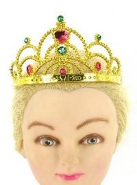 GOUDEN KROONTJES MET BLING STENEN (12st.)