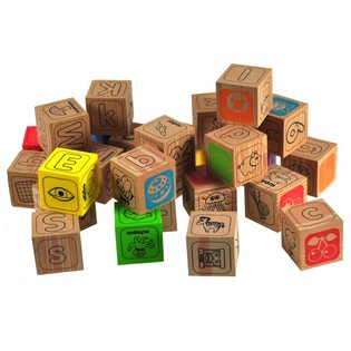 26 ZACHTE FOAM BLOKKEN MET HOUT LOOK (6st.)