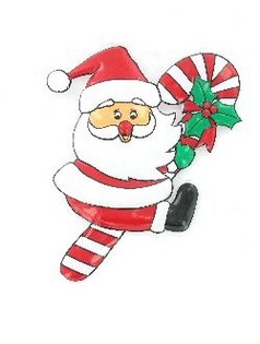 DECORATIE BORD - KERSTMAN AAN ZUURSTOK (6st.)