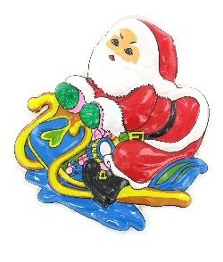 DECORATIE BORD - KERSTMAN OP ARRESLEE (6st.)