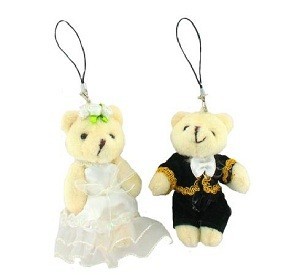 PLUCHE BRUID & BRUIDEGUM BEERTJES (50st.)