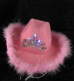 COWBOY HOED MET LICHT - ROSE (6st.)