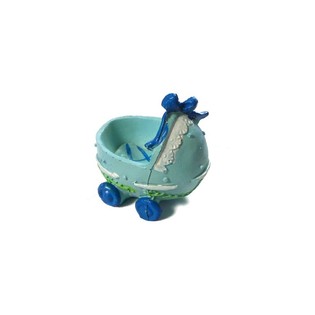 GEBOORTE TAARTTOPPER - KINDERWAGEN - BLAUW (2st.)
