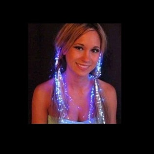 HAARLOK MET VERLICHTING EN VLINDER (3st.)