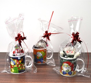 KERSTMOK MET PLUCHE SNEEUWMAN GIFTPAKKET